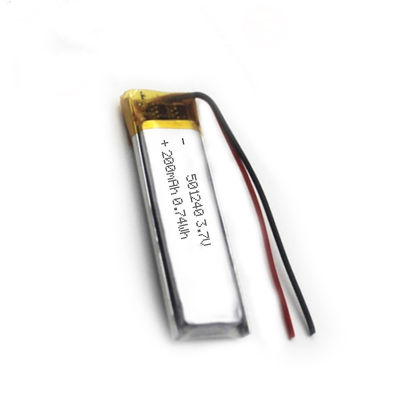 501240 batteria ricaricabile 051240 di Mini Flat Lithium Polymer Battery 3.7v 200mAh
